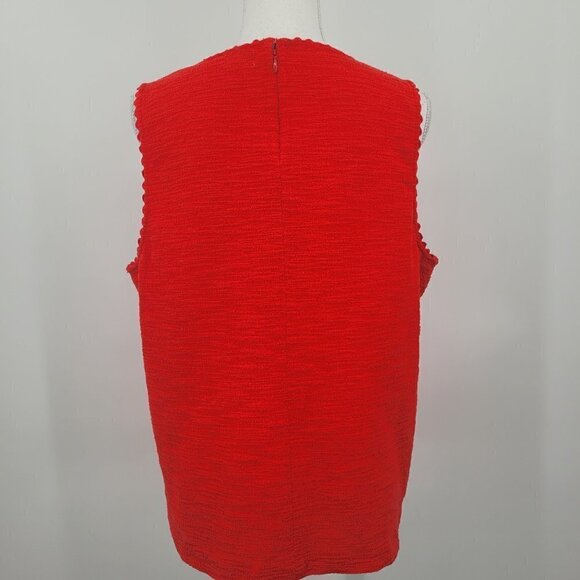 J Crew Textured Scallop Trim Sleeveless Top - Picture 7 of 11